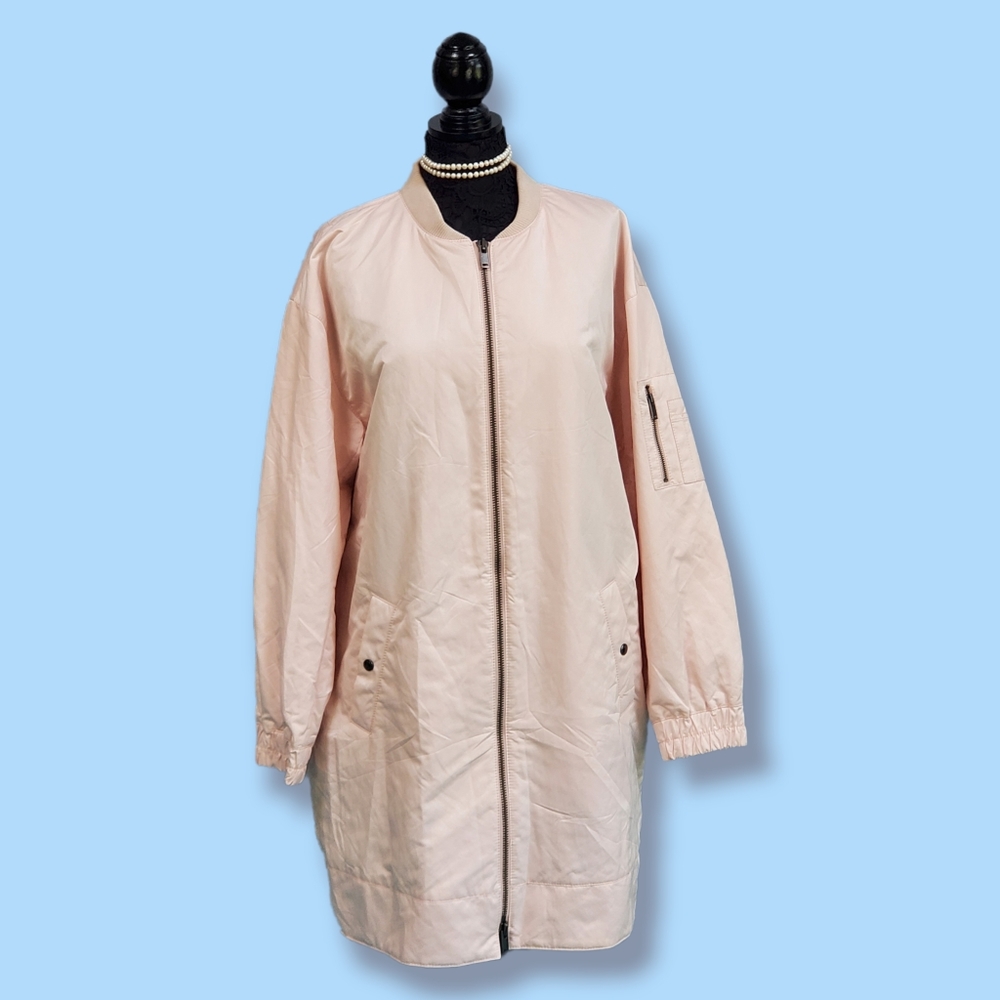 Banana Republic Long Pink Bomber Jacket